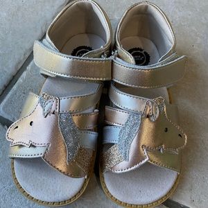 Livie and Luca gold unicorn sandals